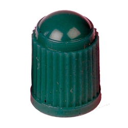 Valve Cap TPMS Compatible Dark Green Plastic with Red Silicone Seal Box of 100