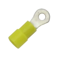 1/4" Ring Terminal Yellow Vinyl Insulated (12-10) TMR STY14 Bag of 100