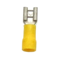 Terminal Quick Disconnect 1/4" Female Insulated Vinyl Yellow Bag of 100