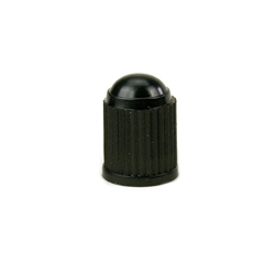 VC-8 Black Plastic Valve Cap with Red Silicone Seal Box of 100